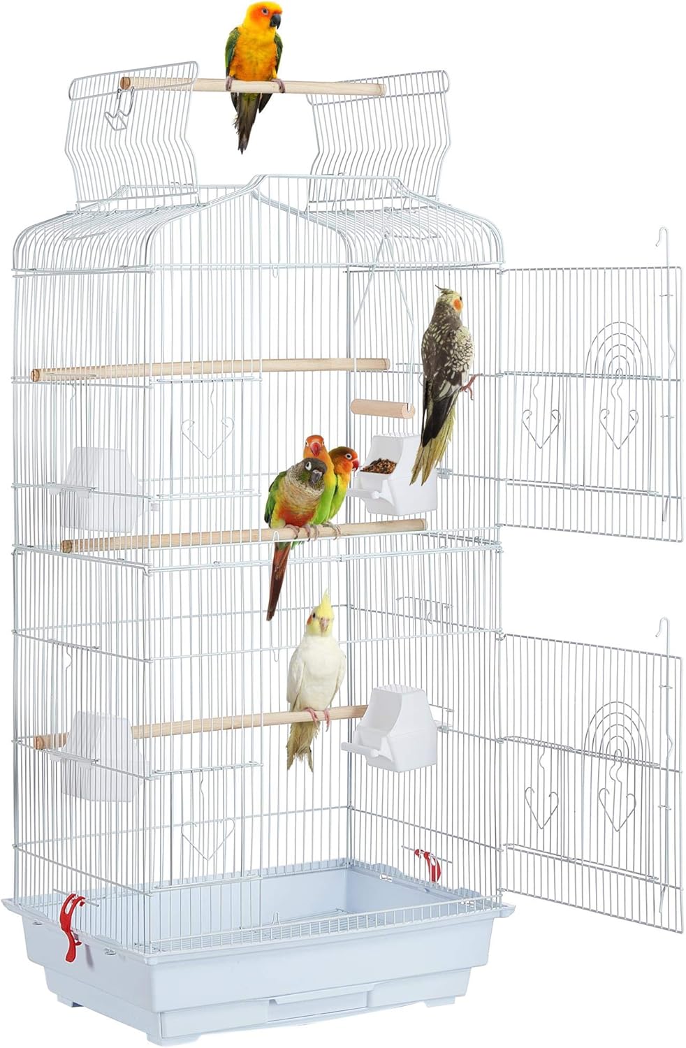 Yaheetech 41-inch Open Top Medium Bird Cages for Parakeets Finches Canaries Lovebirds Small Quaker Parrots Cockatiels Budgie Green Cheek Conure Travel Pet Flight Birdcage