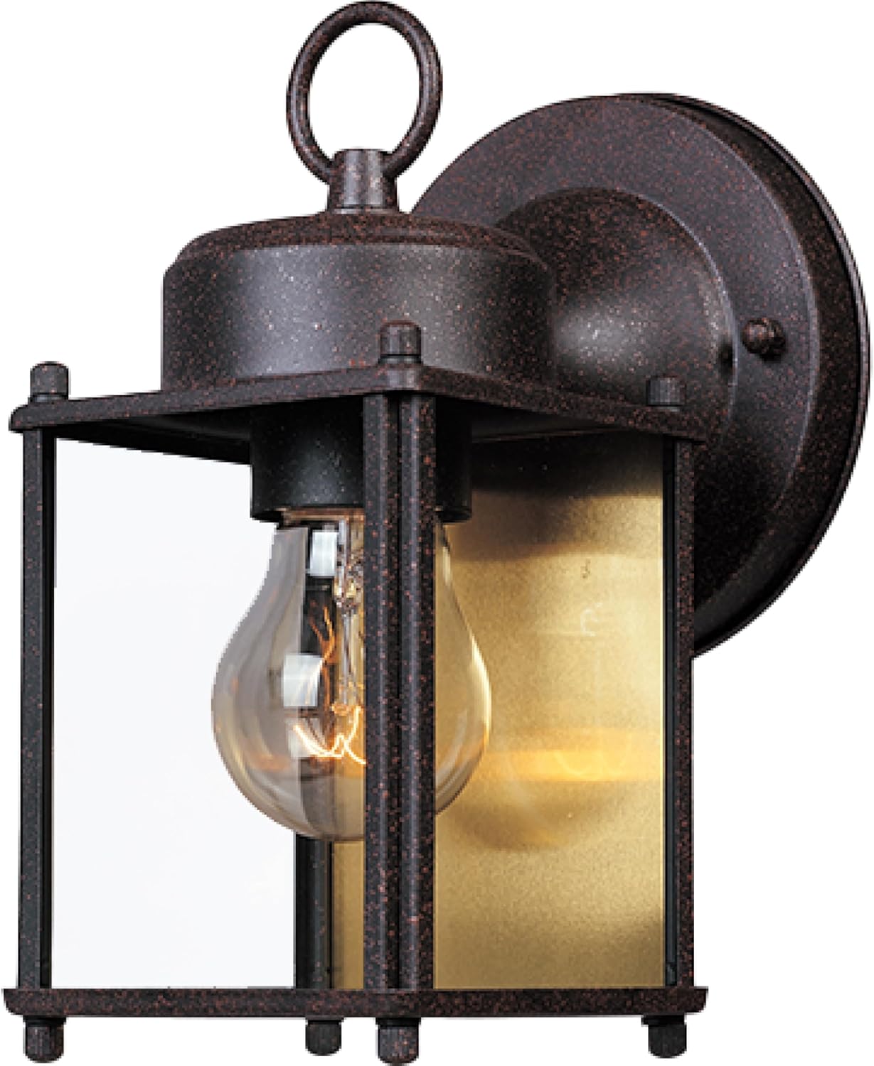 DESIGNERS FOUNTAIN Preston Outdoor Light Fixture, 8 Inch, Exterior Wall Mount Lantern Sconce, Clear Glass Porch Lights for Front Door, Patio, and House Garage, Black, 1161-BK
