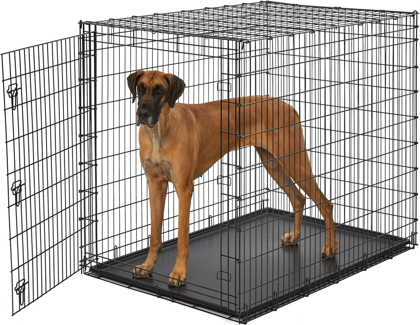 Midwest Homes for Pets Newly Enhanced Single & Double Door iCrate Dog Crate, Includes Leak-Proof Pan, Floor Protecting Feet, Divider Panel & New Patented Features