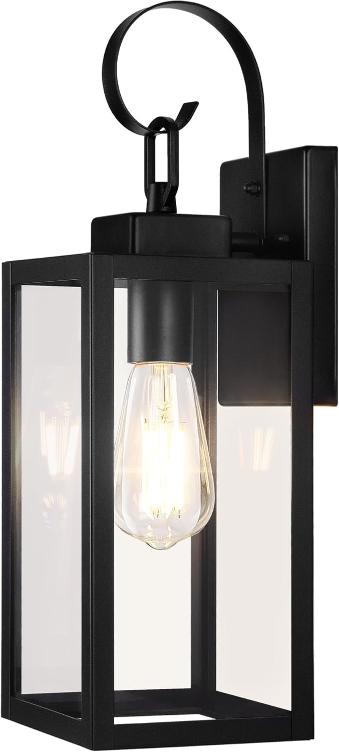 BesLowe 2-Pack Outdoor Wall Light Fixtures, Exterior Lighting Fixtures Wall Mount, Waterproof Porch Lights Outdoor Wall Sconces Lanterns, Modern Outside Lights for House Front Door Garage, Black