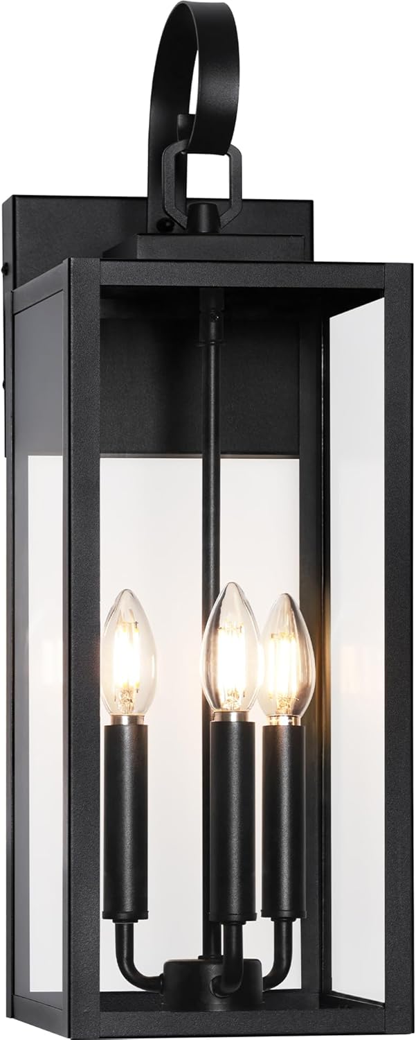 BesLowe 2-Pack Outdoor Wall Light Fixtures, Exterior Lighting Fixtures Wall Mount, Waterproof Porch Lights Outdoor Wall Sconces Lanterns, Modern Outside Lights for House Front Door Garage, Black