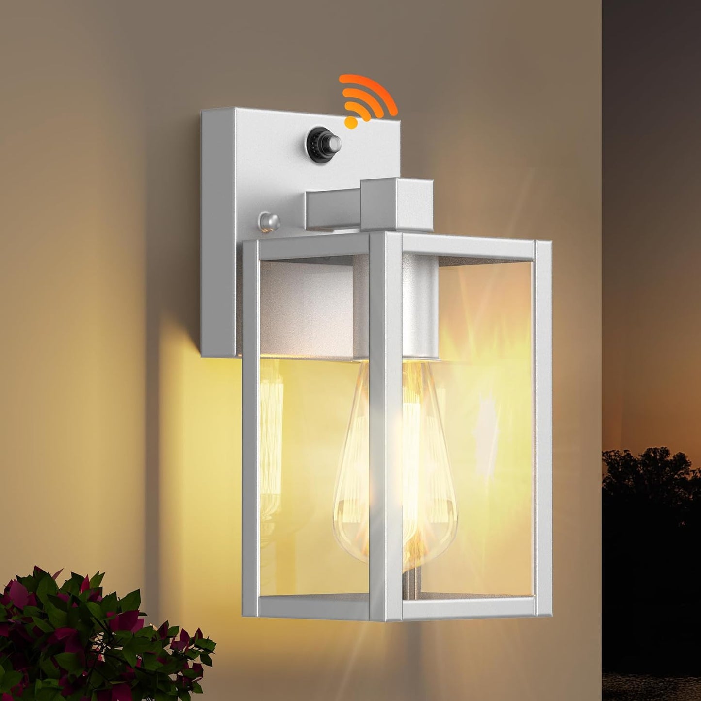 WIHTU Dusk to Dawn Outdoor Lighting Fixtures, Exterior Front Porch Light, Black Sensor Wall Sconce Lamp, Waterproof Wall Lantern, Anti Rust Outside Coach Lights for House, Doorway, Garage