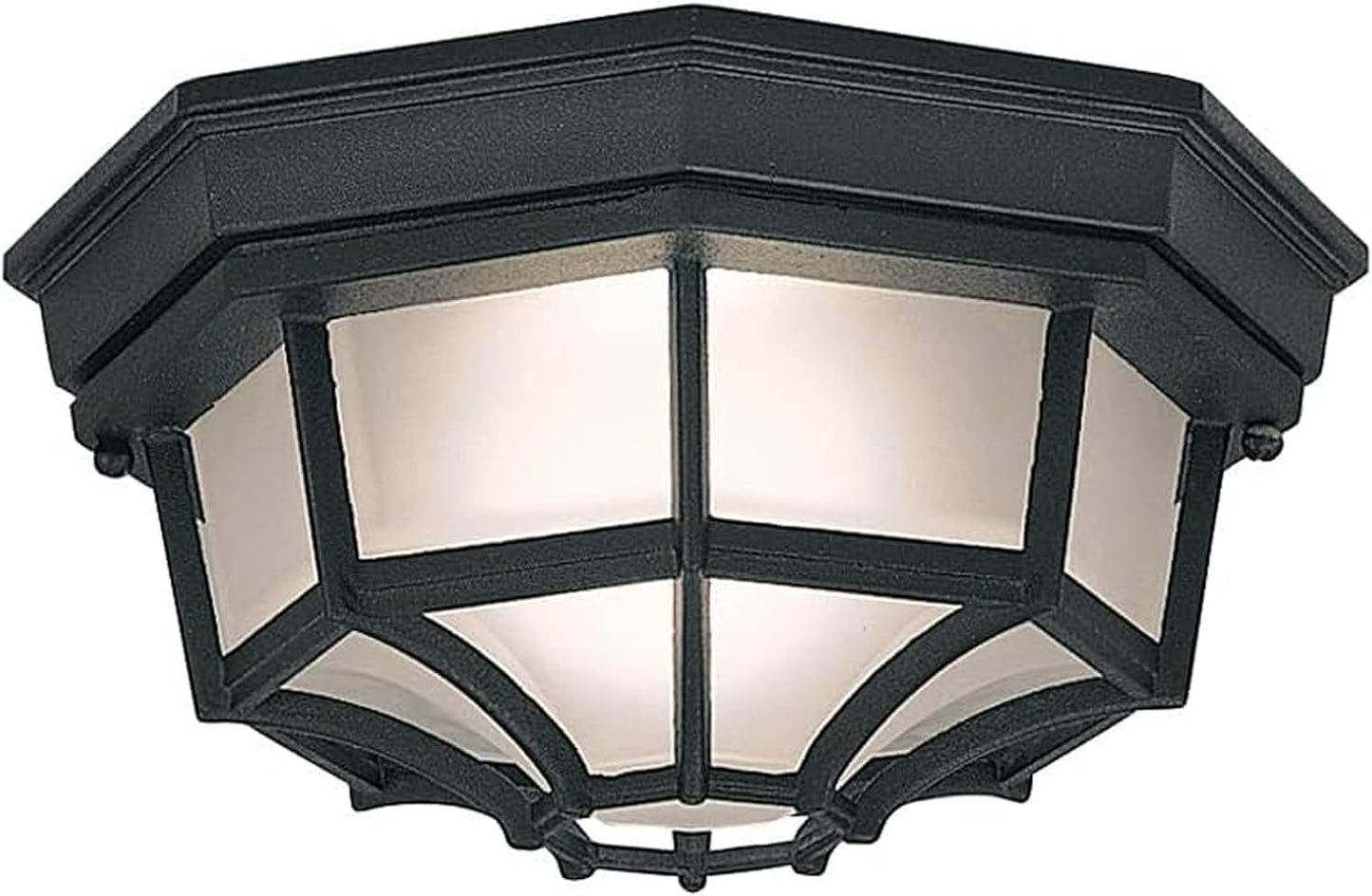 Designers Fountain 2067-BK Builder Cast Outdoor Flush Mount Ceiling Light, 10.5 in W, Black