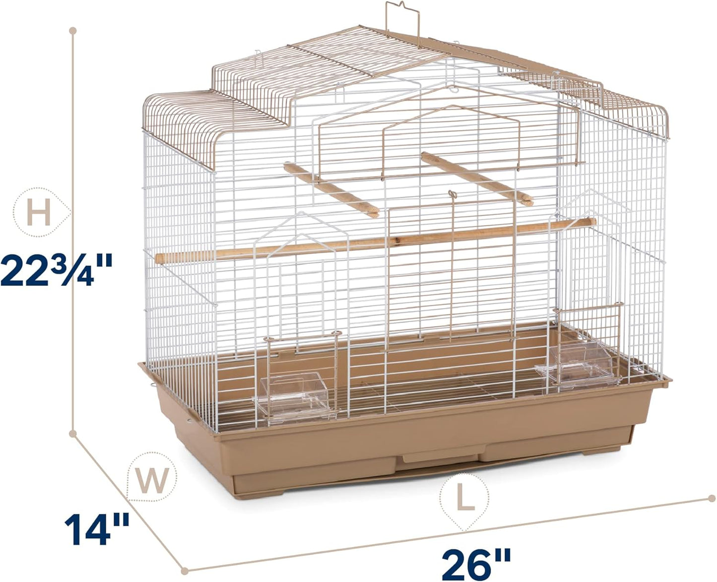 Prevue Pet Products SP50051 Barn Style Bird Cage, Brown/White