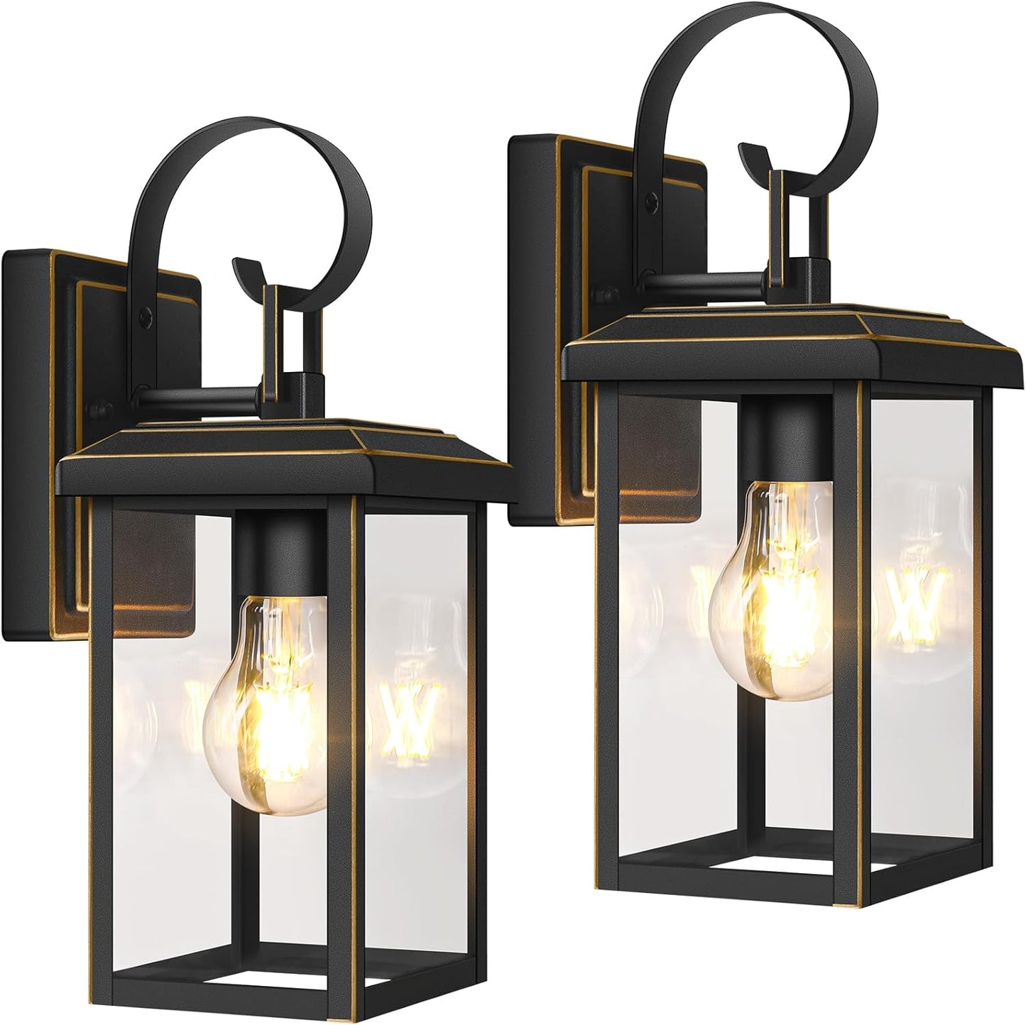 BesLowe 2-Pack Outdoor Wall Light Fixtures, Exterior Lighting Fixtures Wall Mount, Waterproof Porch Lights Outdoor Wall Sconces Lanterns, Modern Outside Lights for House Front Door Garage, Black