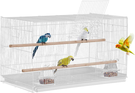 VEVOR 30-inch Flight Bird Cage, Stackable Bird Cage for Small Parrots Canaries Cockatiels Lovebirds Finches Budgies Conures Macaws Pet Travel Birdcage with Handle and Perches