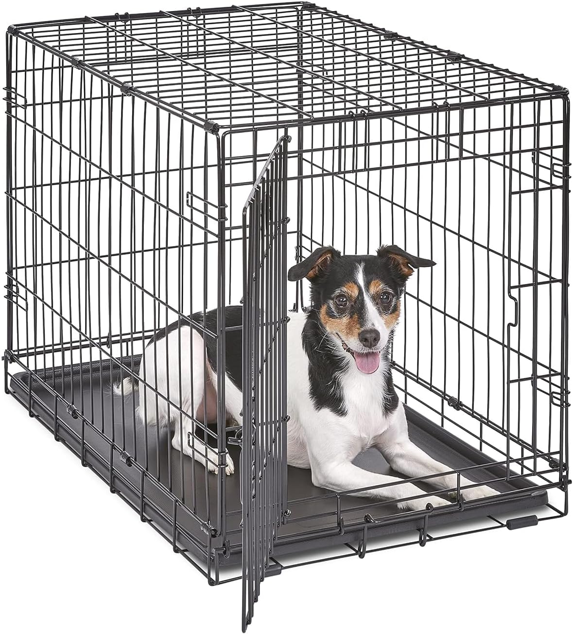 Midwest Homes for Pets Newly Enhanced Single & Double Door iCrate Dog Crate, Includes Leak-Proof Pan, Floor Protecting Feet, Divider Panel & New Patented Features