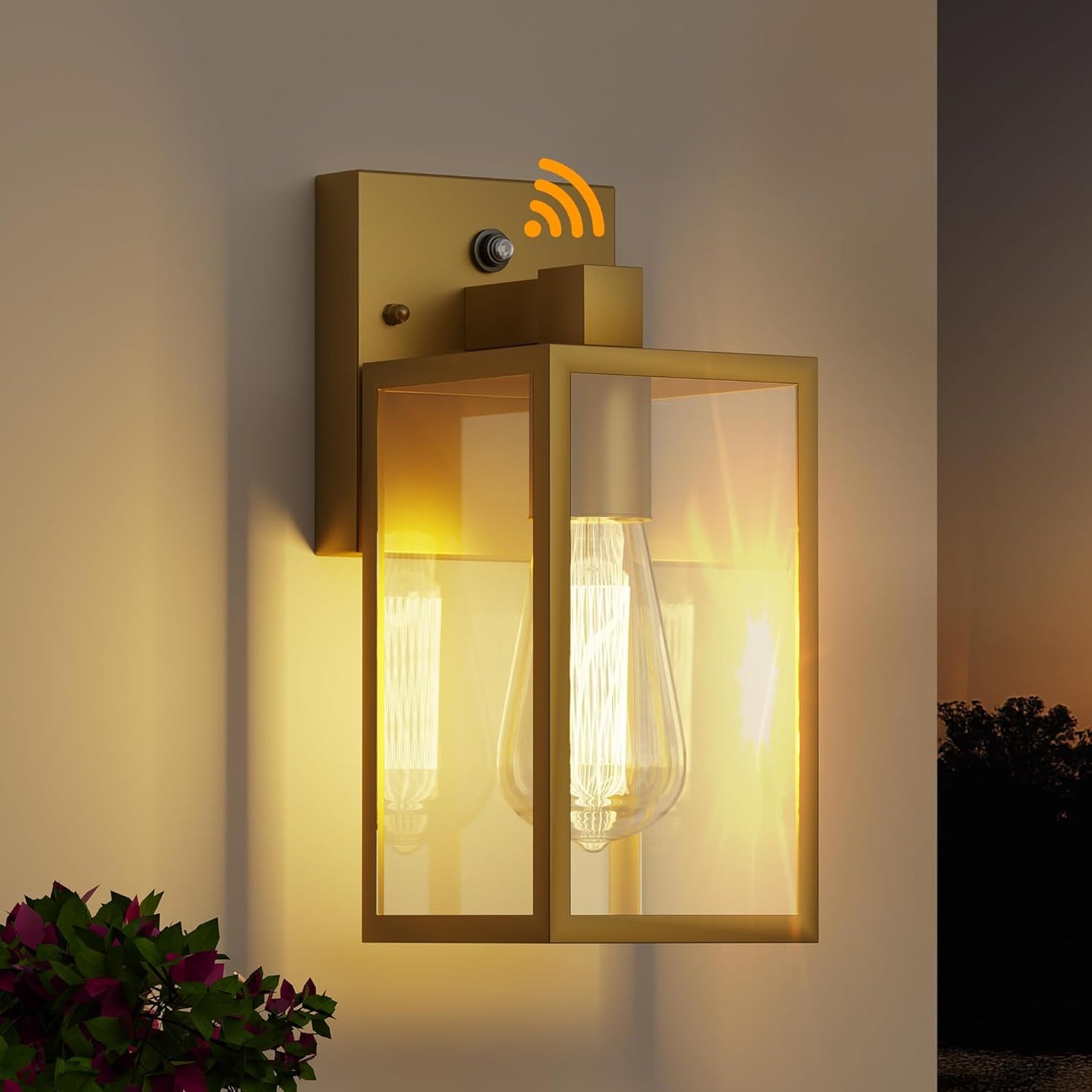 WIHTU Dusk to Dawn Outdoor Lighting Fixtures, Exterior Front Porch Light, Black Sensor Wall Sconce Lamp, Waterproof Wall Lantern, Anti Rust Outside Coach Lights for House, Doorway, Garage