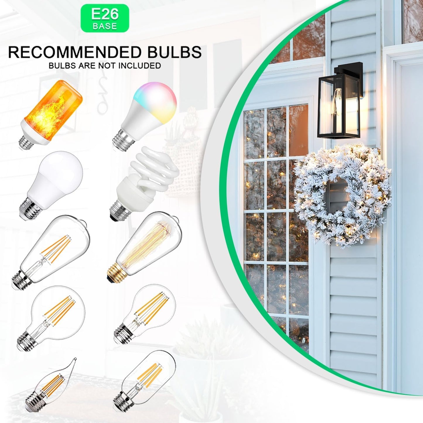 MAXvolador Outdoor Wall Lantern, Exterior Waterproof Wall Sconce Light Fixture, Black Anti-Rust Mount Light with Clear Glass, E26 Base Wall Lamp