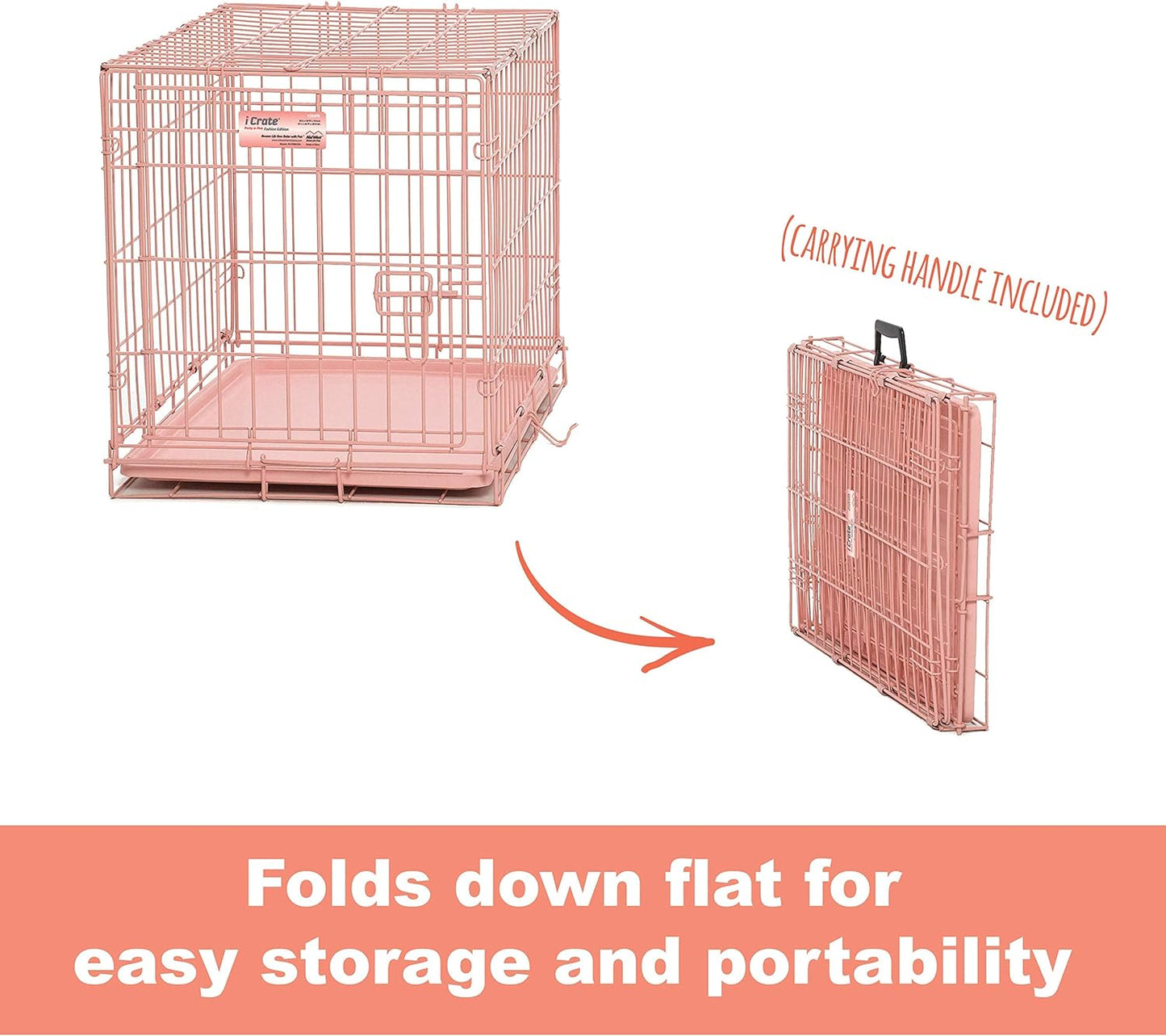 MidWest Homes for Pets Newly Enhanced Single & Double Door iCrate Dog Crate, Includes Leak-Proof Pan, Floor Protecting Feet, Divider Panel & New Patented Features