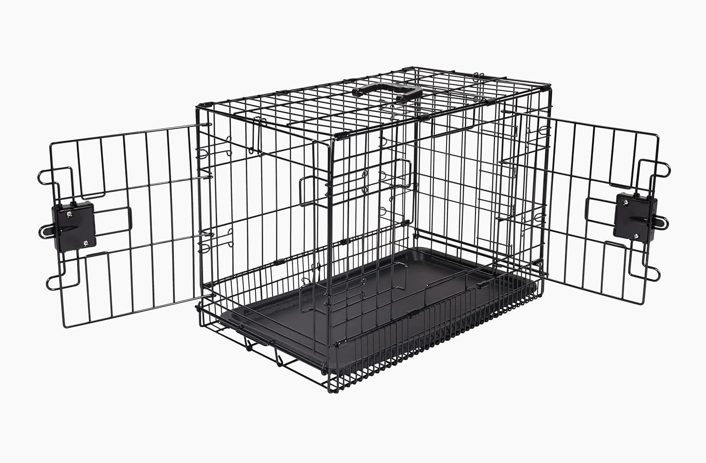 Amazon Basics Durable, Foldable Metal Wire Dog Crate with Tray, Single Door, 30 x 19 x 21 in, Black
