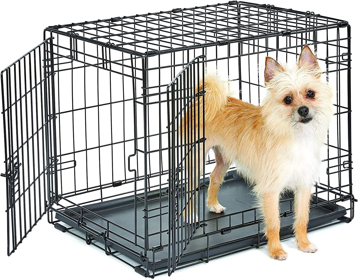 New World Newly Enhanced Double Door New World Dog Crate, Includes Leak-Proof Pan, Floor Protecting Feet, & New Patented Features, 30 Inch