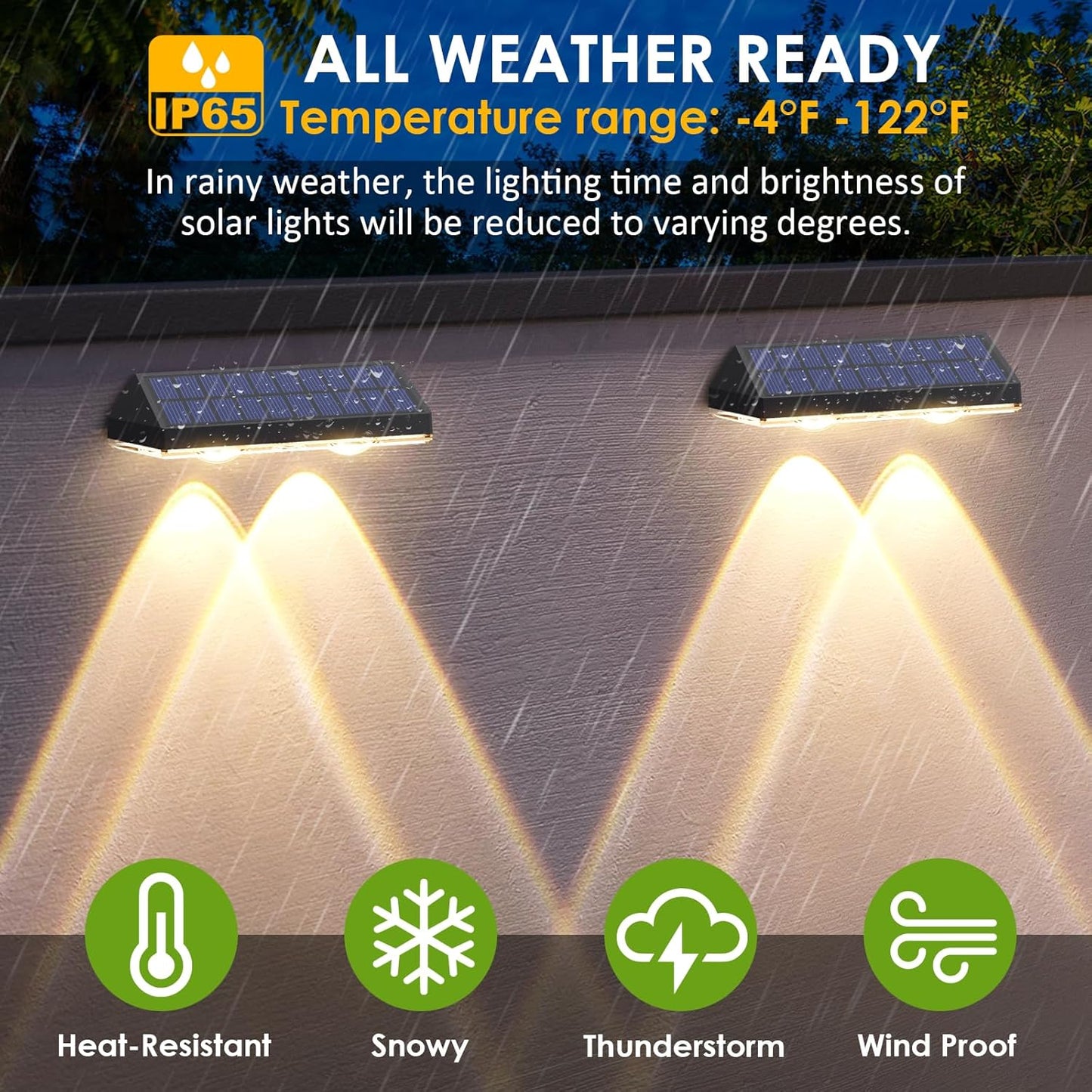 Solar Fence Lights Outdoor - 2700/4000/6000K 3 Mode, Solar Fence Lights Outdoor Waterproof LED, Fence Light Solar Powered for Outside, Backyard/Railing/Step/Patio/Wall and Home Improvement(8 Pack)