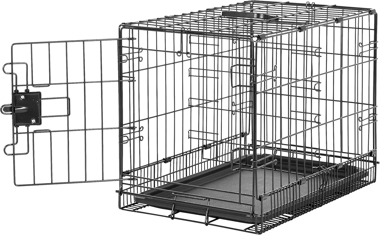Amazon Basics Durable, Foldable Metal Wire Dog Crate with Tray, Single Door, 30 x 19 x 21 in, Black