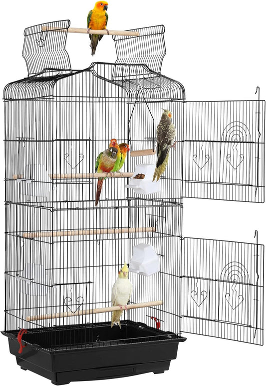 Yaheetech 41-inch Open Top Medium Bird Cages for Parakeets Finches Canaries Lovebirds Small Quaker Parrots Cockatiels Budgie Green Cheek Conure Travel Pet Flight Birdcage