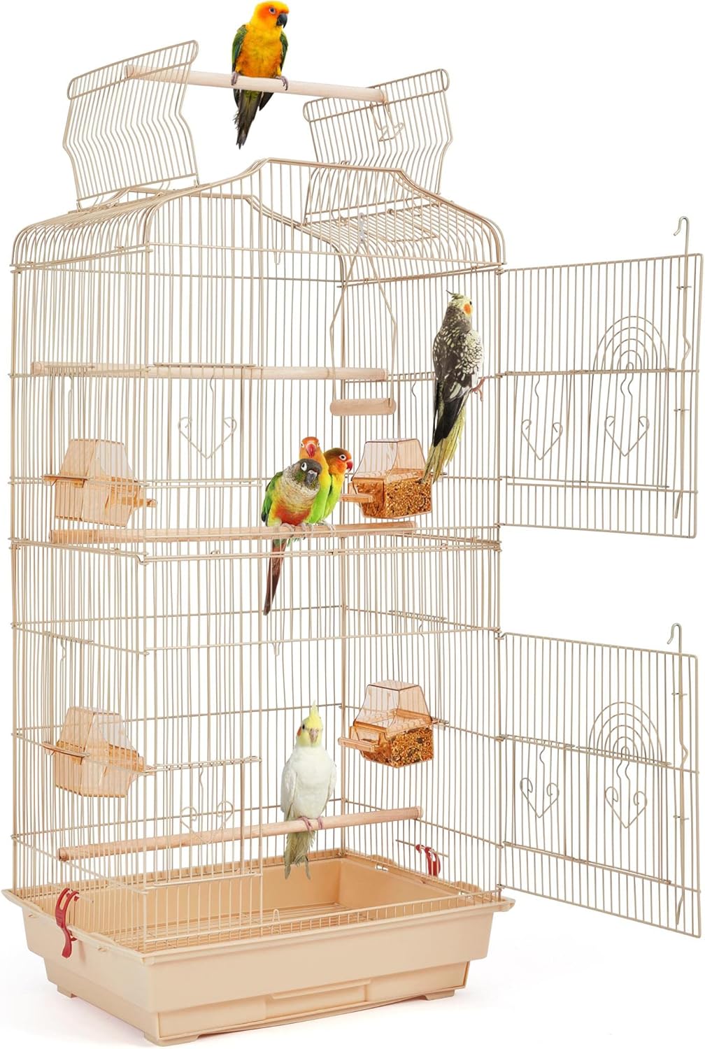 Yaheetech 41-inch Open Top Medium Bird Cages for Parakeets Finches Canaries Lovebirds Small Quaker Parrots Cockatiels Budgie Green Cheek Conure Travel Pet Flight Birdcage