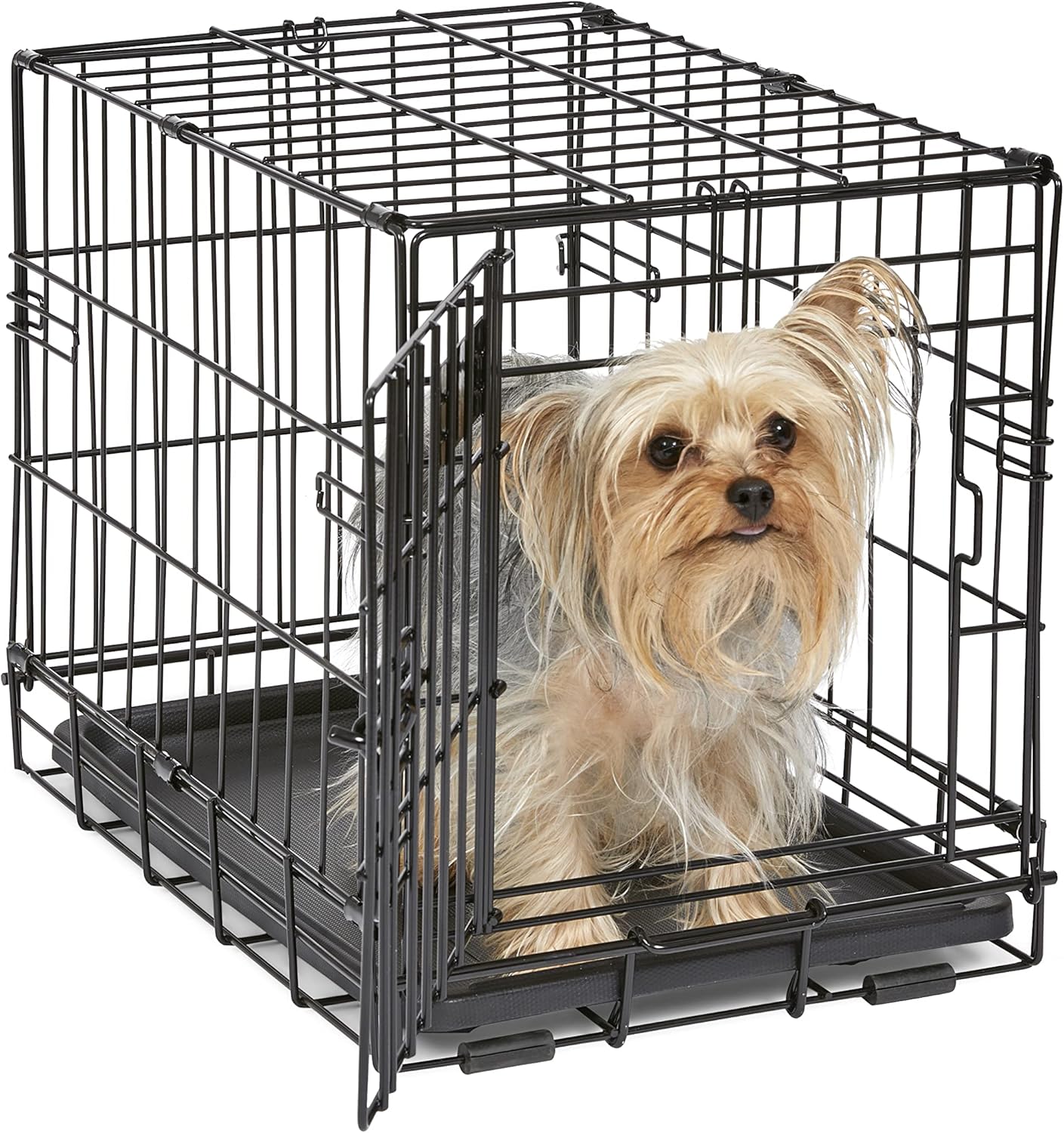 Midwest Homes for Pets Newly Enhanced Single & Double Door iCrate Dog Crate, Includes Leak-Proof Pan, Floor Protecting Feet, Divider Panel & New Patented Features