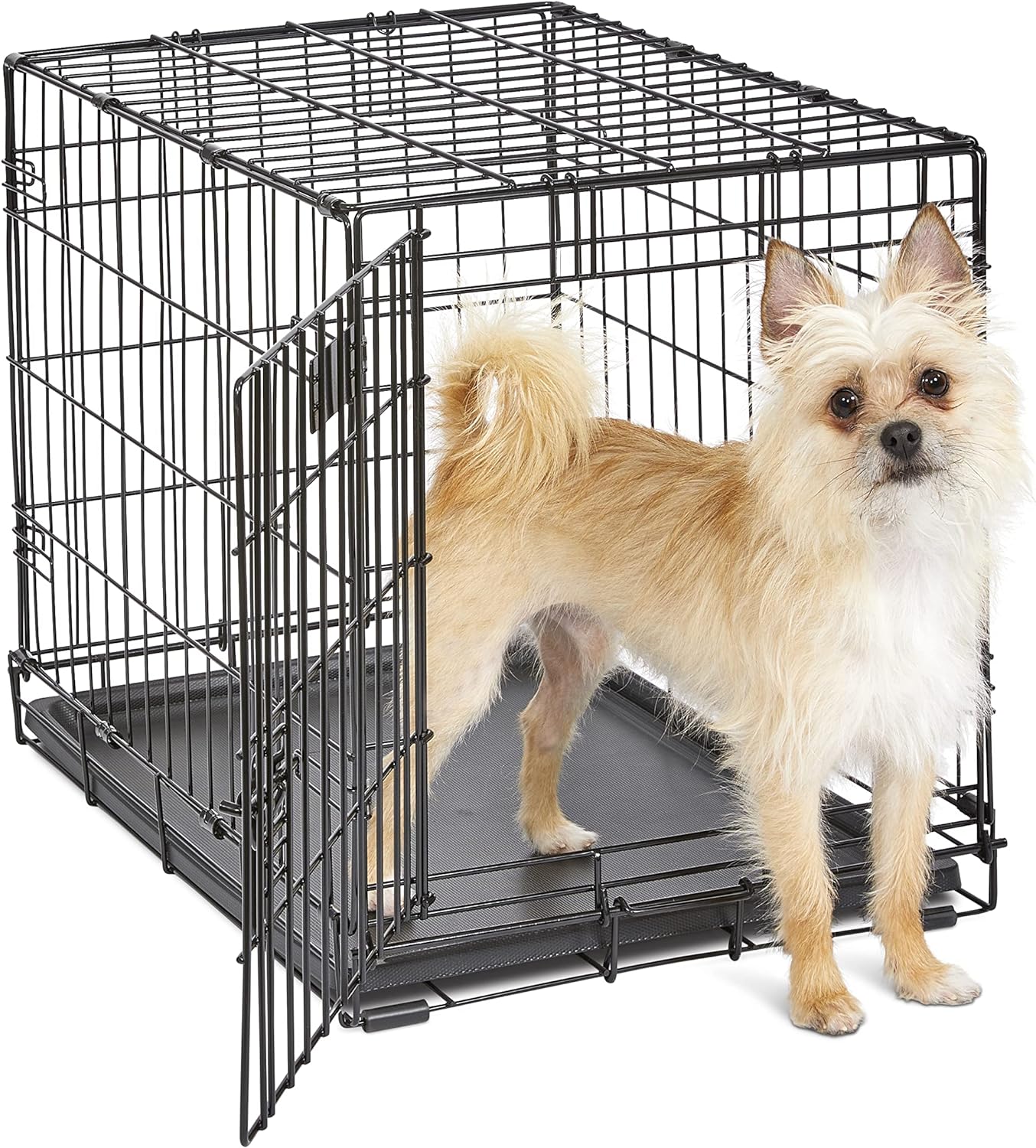 Midwest Homes for Pets Newly Enhanced Single & Double Door iCrate Dog Crate, Includes Leak-Proof Pan, Floor Protecting Feet, Divider Panel & New Patented Features