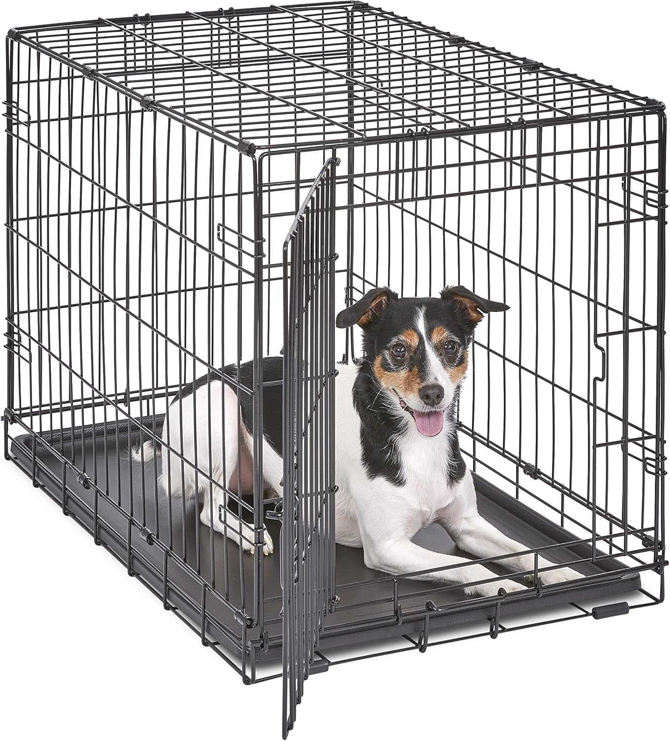 New World Newly Enhanced Single New World Dog Crate, Includes Leak-Proof Pan, Floor Protecting Feet, & New Patented Features, 36 Inch