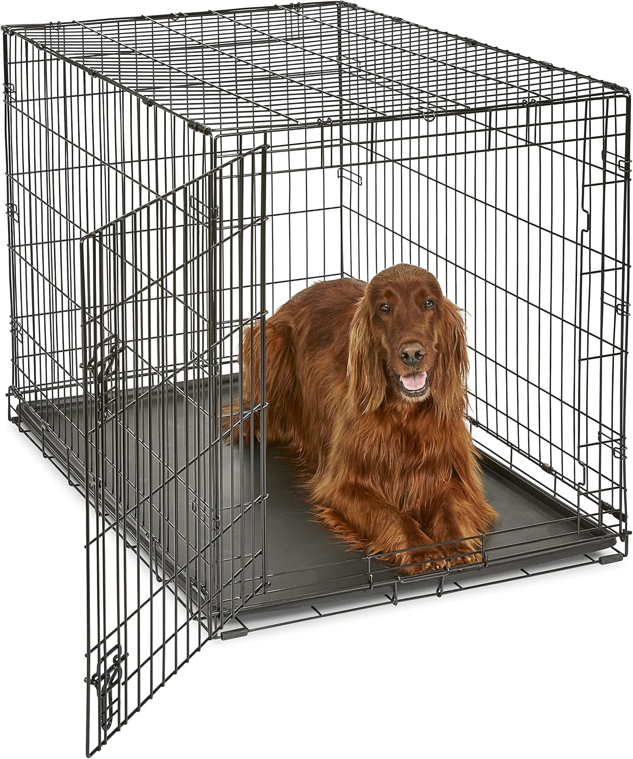 New World Newly Enhanced Single New World Dog Crate, Includes Leak-Proof Pan, Floor Protecting Feet, & New Patented Features, 36 Inch