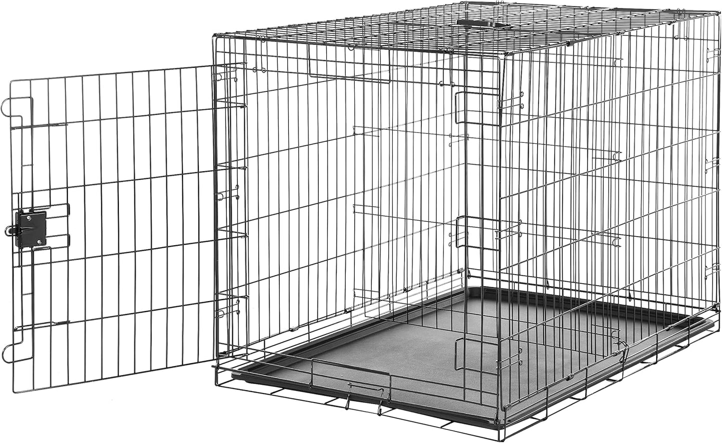 Amazon Basics Durable, Foldable Metal Wire Dog Crate with Tray, Single Door, 30 x 19 x 21 in, Black