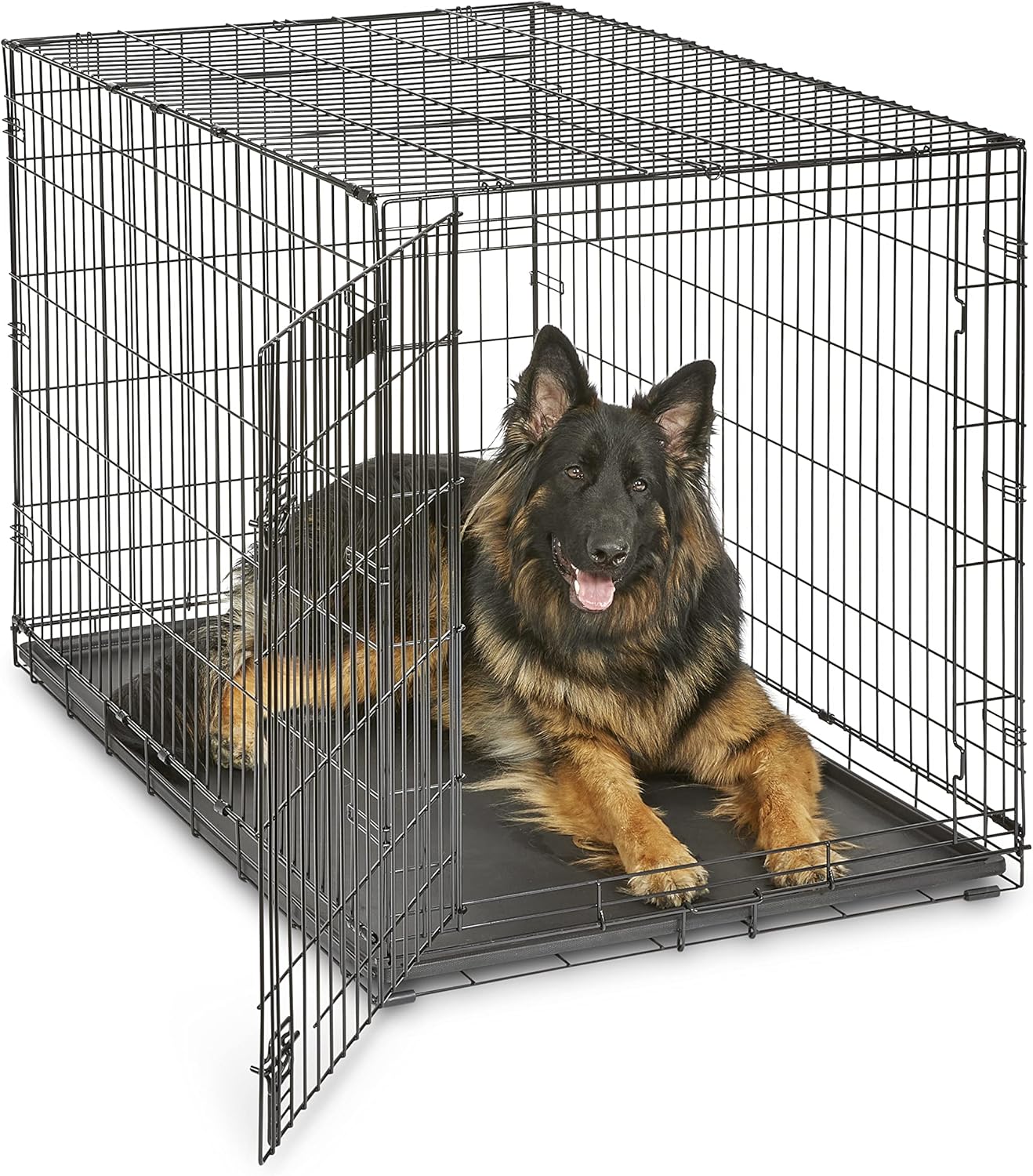Midwest Homes for Pets Newly Enhanced Single & Double Door iCrate Dog Crate, Includes Leak-Proof Pan, Floor Protecting Feet, Divider Panel & New Patented Features