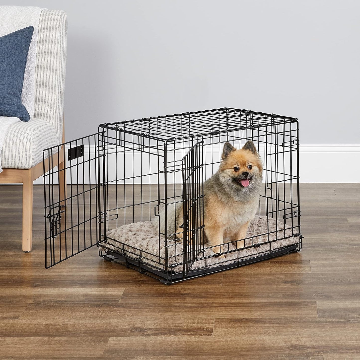 MidWest Homes for Pets Newly Enhanced Single & Double Door iCrate Dog Crate, Includes Leak-Proof Pan, Floor Protecting Feet, Divider Panel & New Patented Features