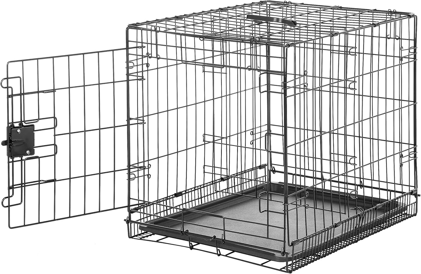 Amazon Basics Durable, Foldable Metal Wire Dog Crate with Tray, Single Door, 30 x 19 x 21 in, Black