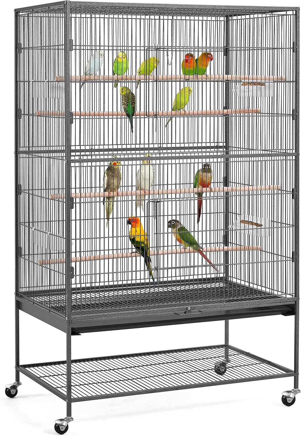 Yaheetech 52-inch Wrought Steel Standing Large Flight King Bird Cage for Cockatiels African Grey Quaker Amazon Sun Parakeets Green Cheek Conures Pigeons Parrot Bird Cage Birdcage with Stand